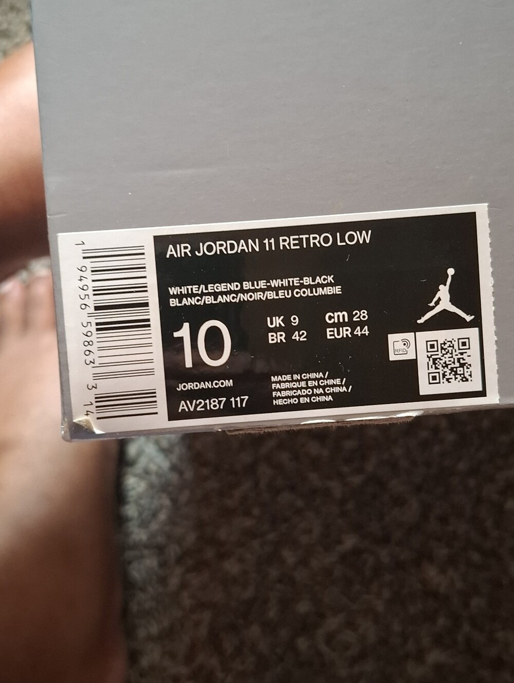 Jordan Air Jordan 11 Retro Low in White and Legend Blue